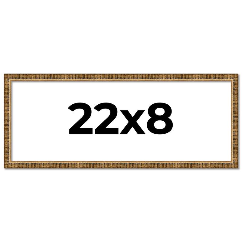 22x8 Frame Gold Kingsley Distressed Solid Wood Picture Frame Width