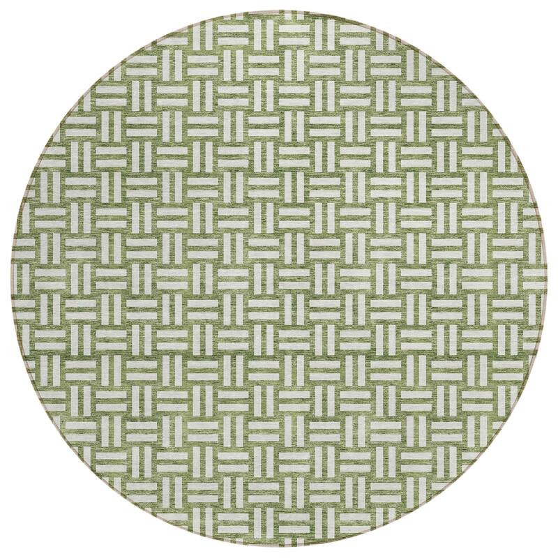 Machine Washable Indoor/ Outdoor Chantille Contempory Crosshatch Rug