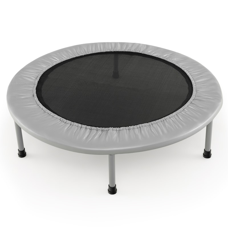 38" Foldable Trampoline with PP Jumping Mat and Anti-Scratch PVC Padding for Safety - 38"φ x 7.5"