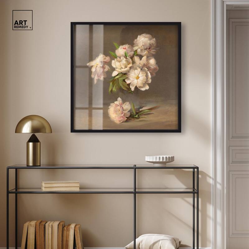 Porter Peonies in a Vase Shadowbox by Art Remedy