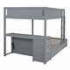 preview thumbnail 24 of 45, Full-Over-Full Bunk Bed with Twin size Trundle, Storage and Desk