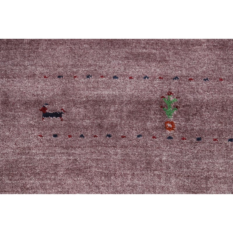 Little Animals Gabbeh Indian Rug Hand-Knotted Wool Carpet - 3'11" x 5'9"