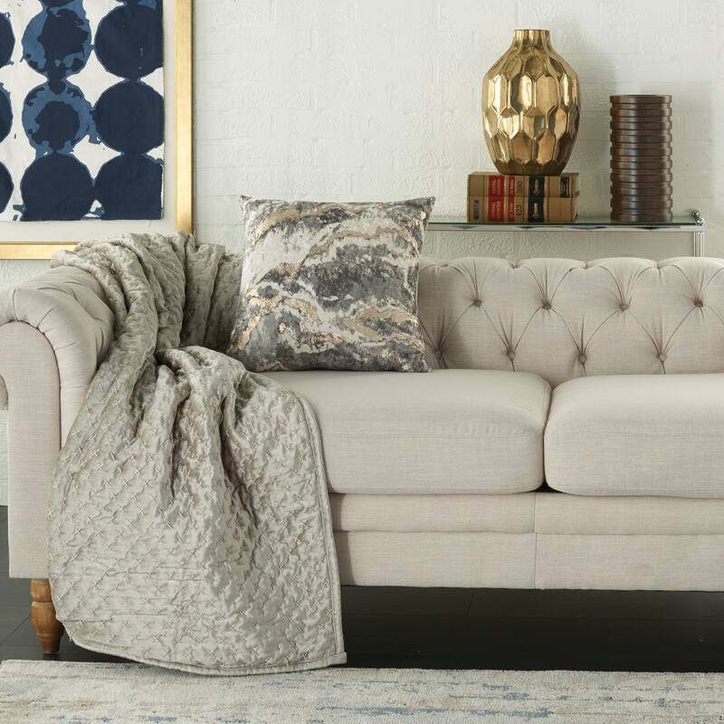 Mina Victory Metallic Marble Throw Pillow