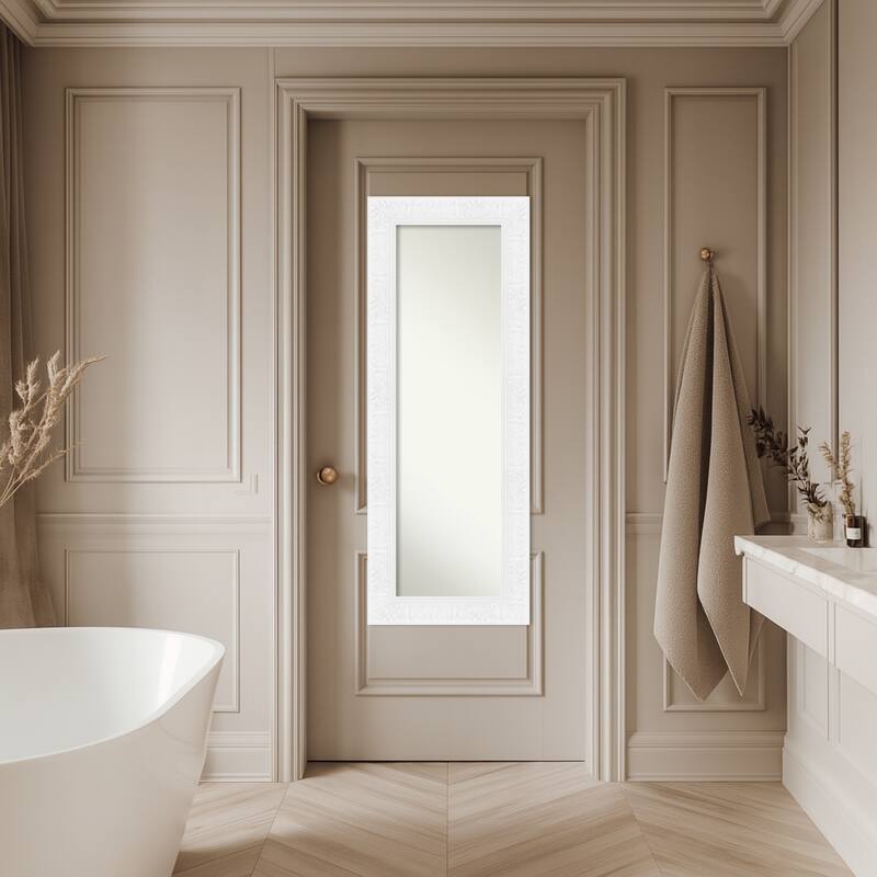 Luxe Non-Beveled Framed Full-Length On the Door Mirror