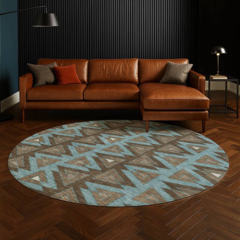 Machine Washable Indoor/ Outdoor Global Lyons Chantille Rug