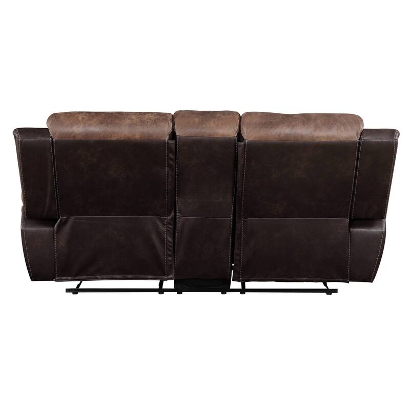 Northrup Toffee and Espresso Motion Loveseat with Console