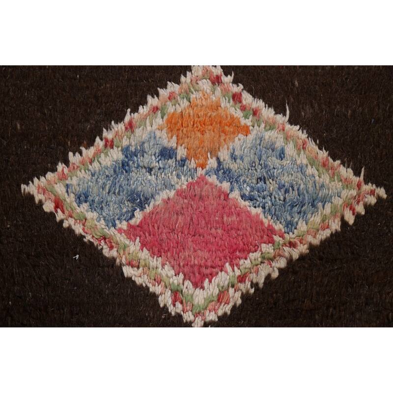 Tribal Oriental Geometric Moroccan Area Rug Hand-knotted Wool Carpet - 6'10" x 10'10"