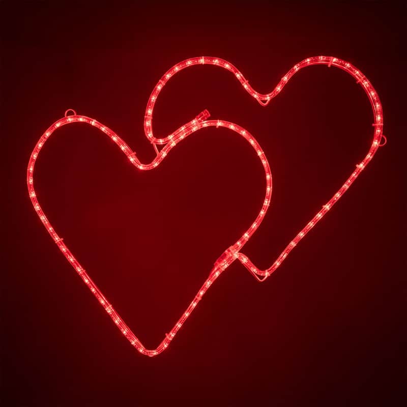Novelty Lights LED Red Valentine's Day Heart Rope Light Motif Sculpture - String Lights