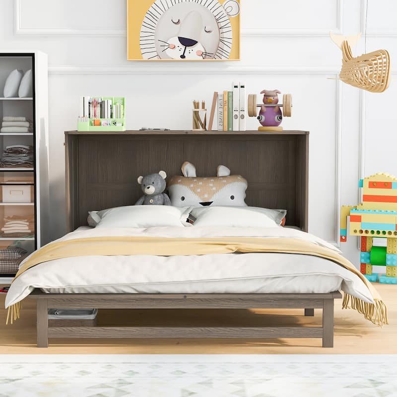 Queen Size Murphy Bed with Built-In Charging Station