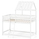 preview thumbnail 6 of 5, Twin Over Twin House Bunk Low Loft Bed Frame with Roof & Ladder  White