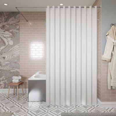 Croydex White Hookless Polyester Shower Curtain 70 in. x 70 in.