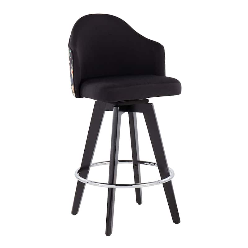 Carson Carrington Valsatra 26" Upholstered Counter Stool with Black Wood Base (Set of 2)