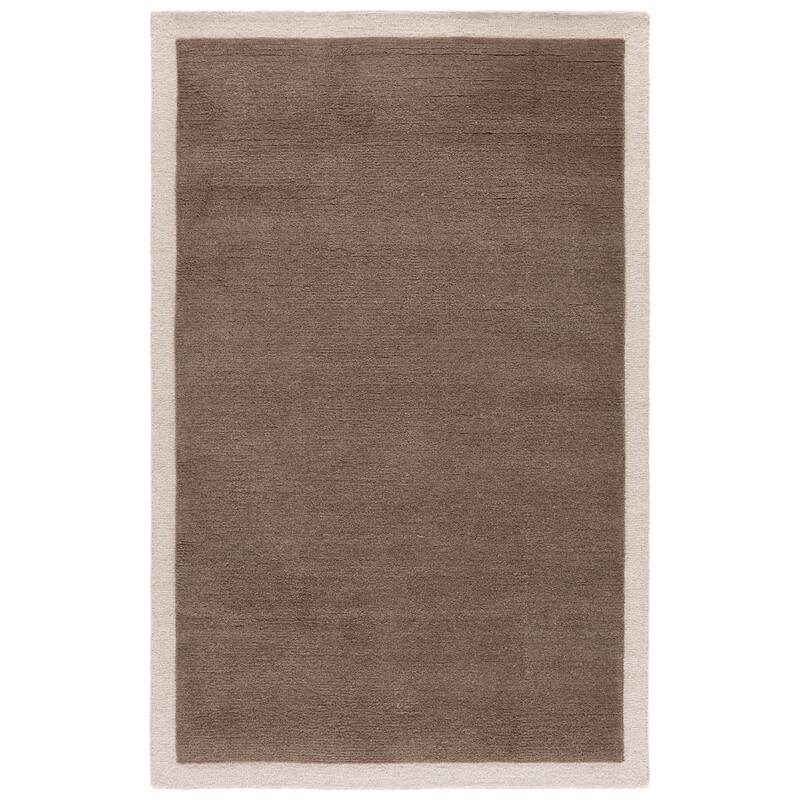 SAFAVIEH Handmade Metro Kleanthi Border Wool Rug - 6' x 9' - Brown/Ivory