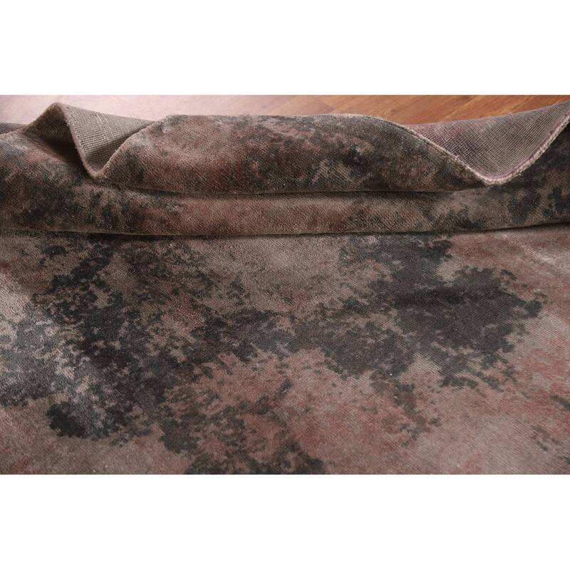 All-Over Abstract Indian Modern Rug Hand-Knotted Wool Carpet - 4'10"x 6'11"