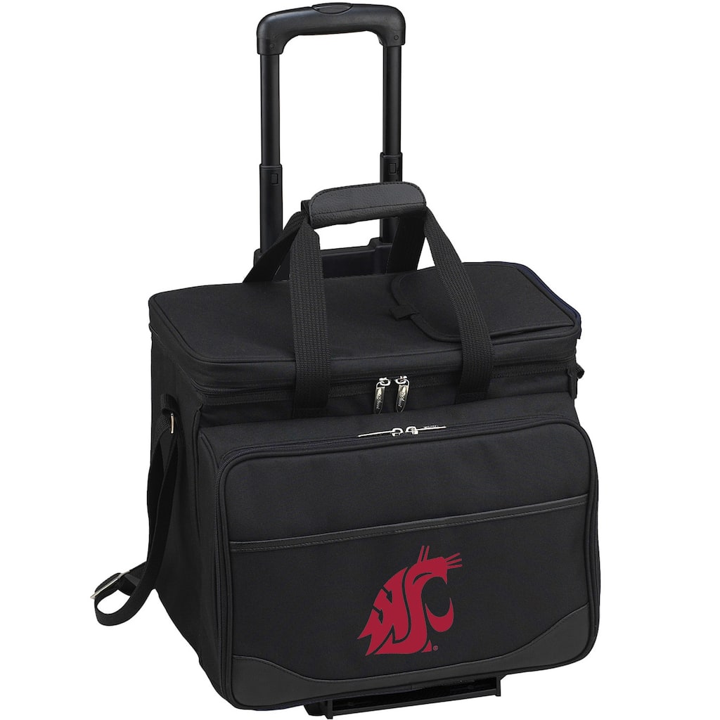 NCAA Washington State Cougars Insulated Equipped Picnic Cooler for Four on Wheels