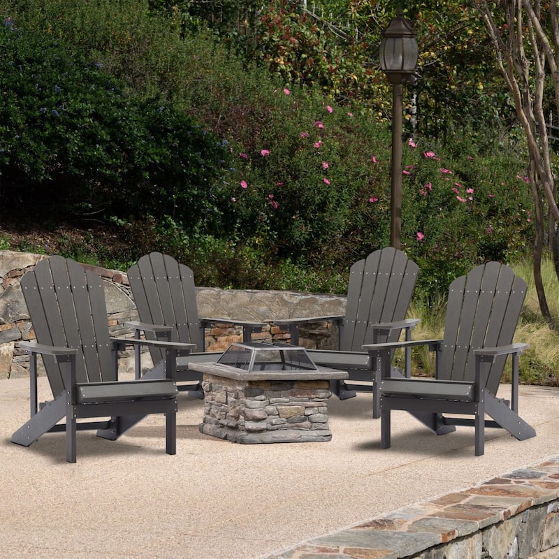 Clihome Outdoor Patio Slat HIPS Adirondack Chair