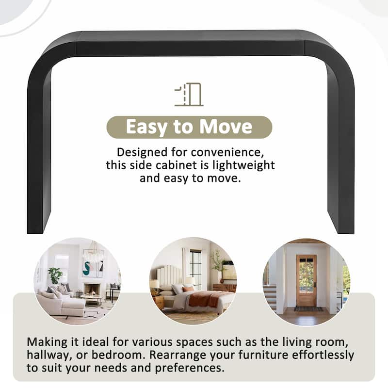 52" Entryway Sofa Table, Modern Console Table, Living Room Curved Design Hallway Table