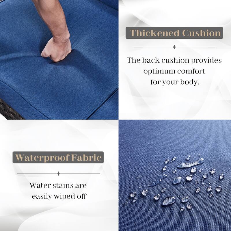 Gymojoy Outdoor Rattan Chairs with Armrest Chair Weather-resistance