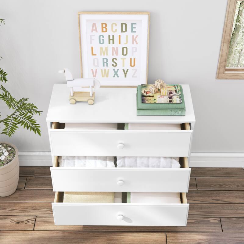 Max and Lily 3-Drawer Solid Wood Dresser