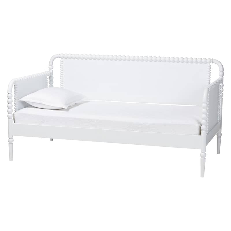 Lucera Bobbin Daybed - Wooden Spindle Bed Frame, Classic Style Sofa Bed for Bedroom or Guest Room - White - Twin