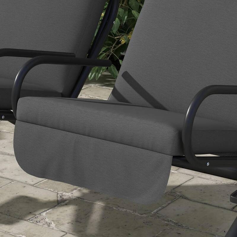 Cozy 2-Seater Outdoor Swing Chair with Cup Holder and Removable Canopy