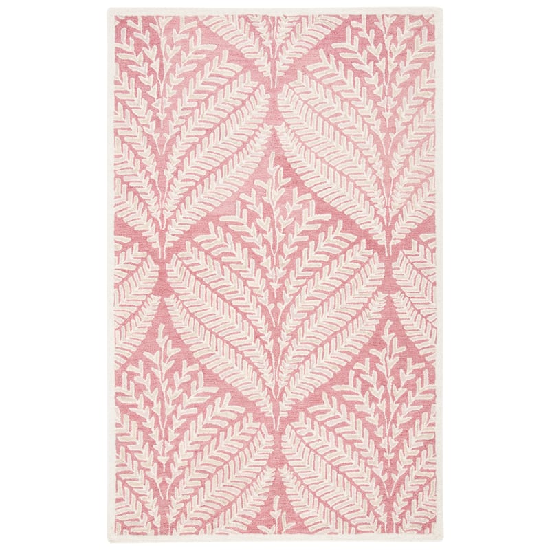 SAFAVIEH Handmade Capri Ilianka Wool Rug - 5' Square - Pink/Ivory