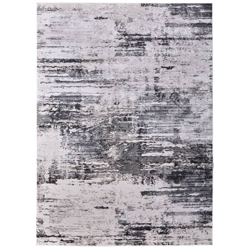 Grand Bazaar Alexander Machine Made Abstract Modern Area Rug - 5' x 8' - Ivory/Gray/Taupe