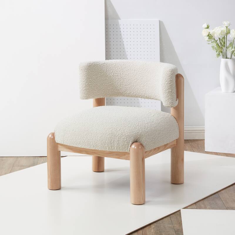 SAFAVIEH Couture Dineke Faux Shearling Accent Chair - 26 In. W x 26 In. D x 28 In. H - 26Wx26Dx28H