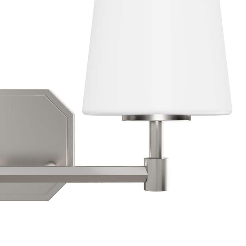 Hunter Nolita Vanity Wall Light - Bathroom - Contemporary, Transitional - White Glass Shades - Damp Rated!