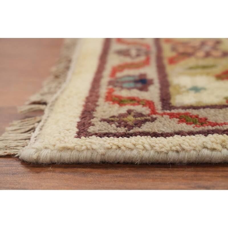 Hand Knotted Oriental 100% Wool Carpet Traditional Medallion Beige & Ivories Heriz (serapi) Area Rug - 14' 7'' X 11' 10''