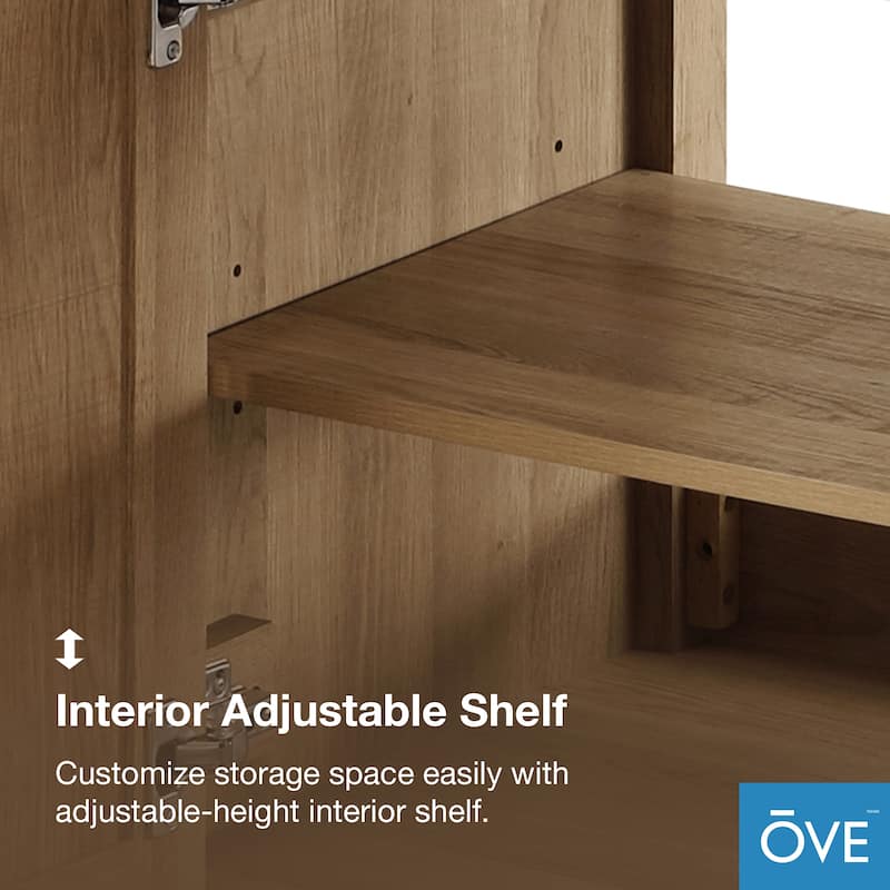 Ove Decors Kansas 18" Bathroom Vanity Top and Backslplash, White Oak