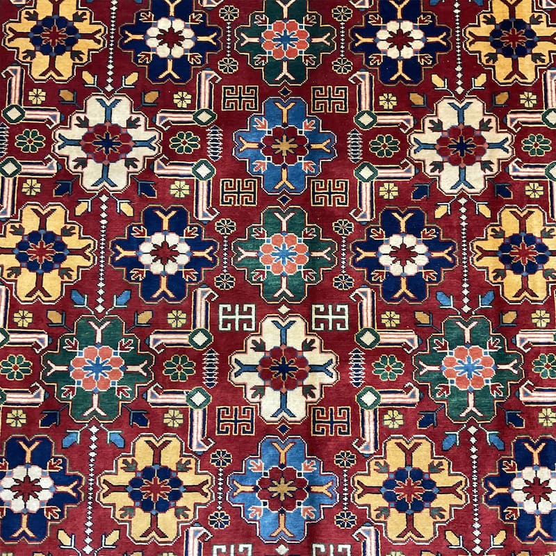 HERAT ORIENTAL Handmade Vegetable Dye Super Kazak Wool Rug - 6'5 x 9'7