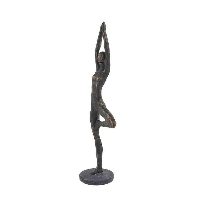 Polystone Yoga Decorative Sculpture - Brass - Roche River Decor