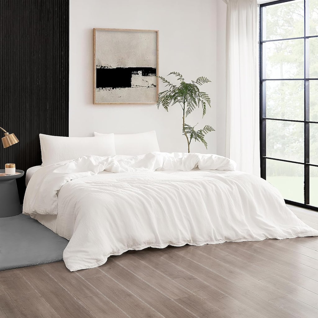 Dark Sky Reserve® - Bamboo Linen Oversized Duvet Cover - Portugal Made - Pure White
