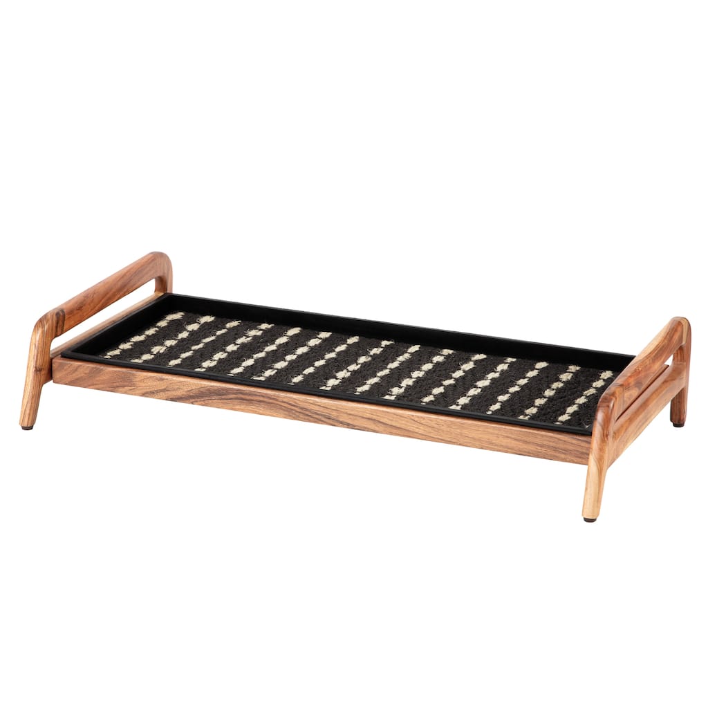Jani Single-Tier Natural Stand 3-Pair Rubber Boot Tray.