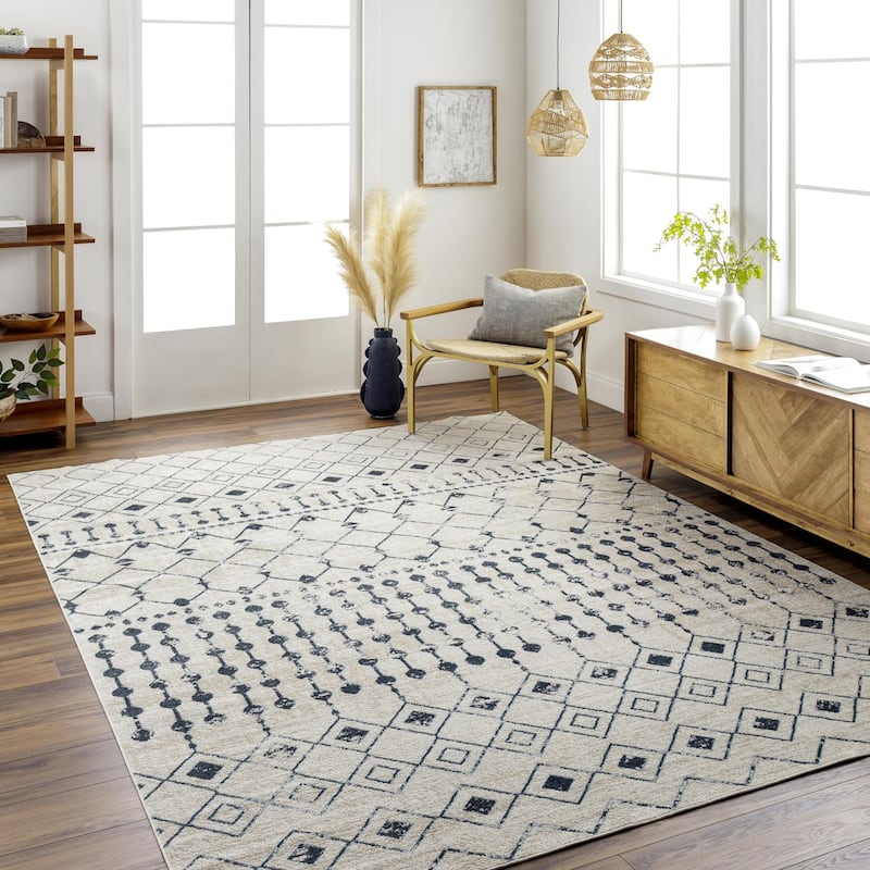 Livabliss Lavadora Bohemian Diamond Washable Area Rug