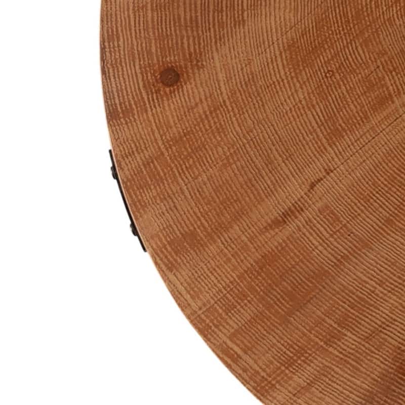 HomeRoots 31" Walnut and Black Wood and Steel Round Coffee Table With Shelf - 30.71 in. x 18.11 in. x 30.71 in.