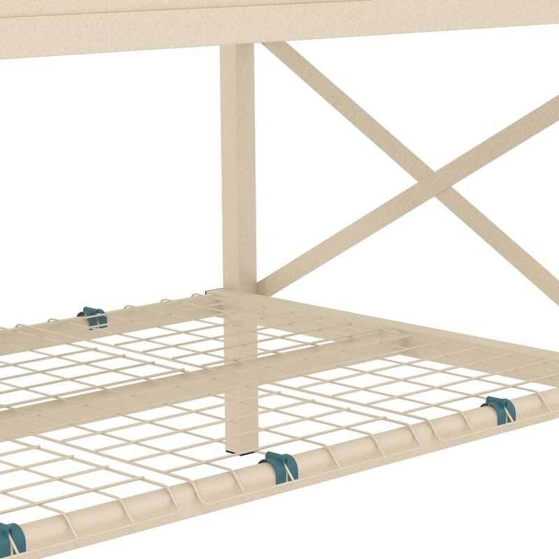 Raised Garden Bed with Galvanized Steel Frame, Storage Shelf and Bed Liner, Elevated Box with Legs for Vegetables, Flowers