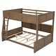 preview thumbnail 38 of 50, Wood Bunk Bed with Side Storage Compartment and 2 Built-in Charging Station & USB Port, Sturdy Wood Frame and Thickening Slats