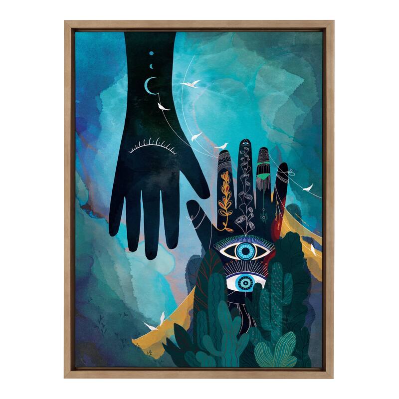 Kate and Laurel Sylvie Enlighten Framed Canvas by Faryn Hughes