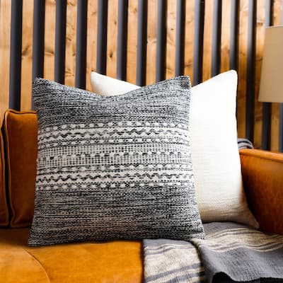 Duryea Hand Woven Cozy Heathered Throw Pillow