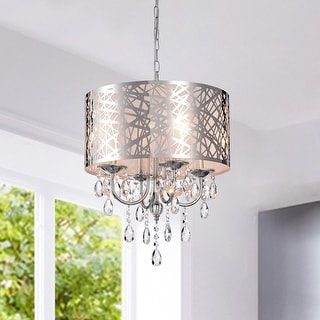 Modern 4-Light Chrome Vintage Drum Chandelier with Stainless steel ...