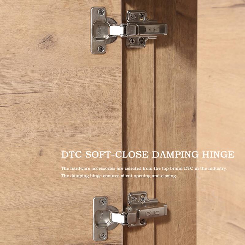 30 inch Plywood Freestanding/Wall Mounted Bathroom Vanity Set with Doors and Shelf and Integrated Ceramic Sink