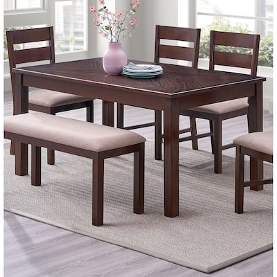 Contemporary Antique Cherry 1pc Dining Table Only Solid wood Rectangle Table Melamine Top Dining Room Furniture