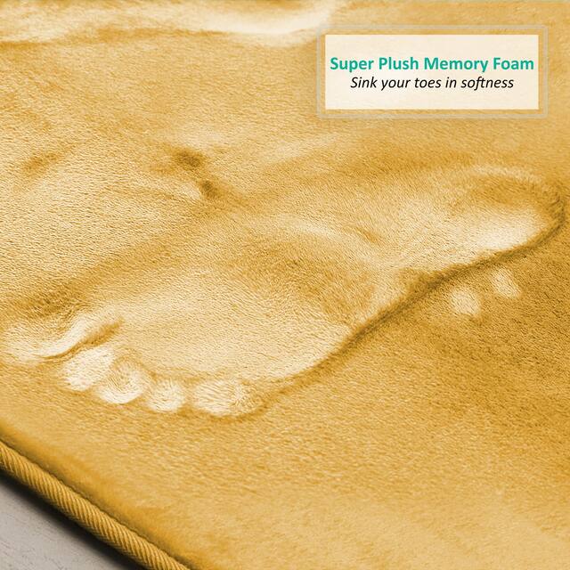 Clara Clark Ultra Soft Plush Bathroom Rug - Non-Slip, Velvet, Memory Foam Bath Mat - Set of 2