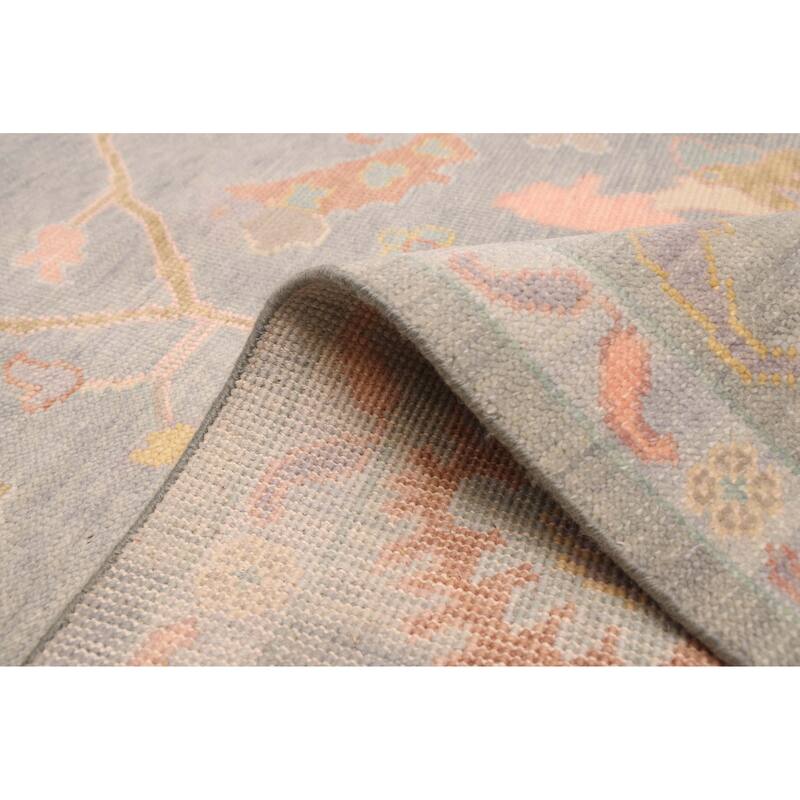 ECARPETGALLERY Hand-knotted Modern Oushak Sage Wool Rug - 7'11 x 10'0