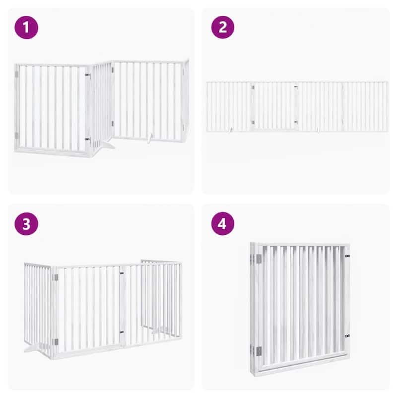vidaXL Dog Gate Foldable Poplar Wood