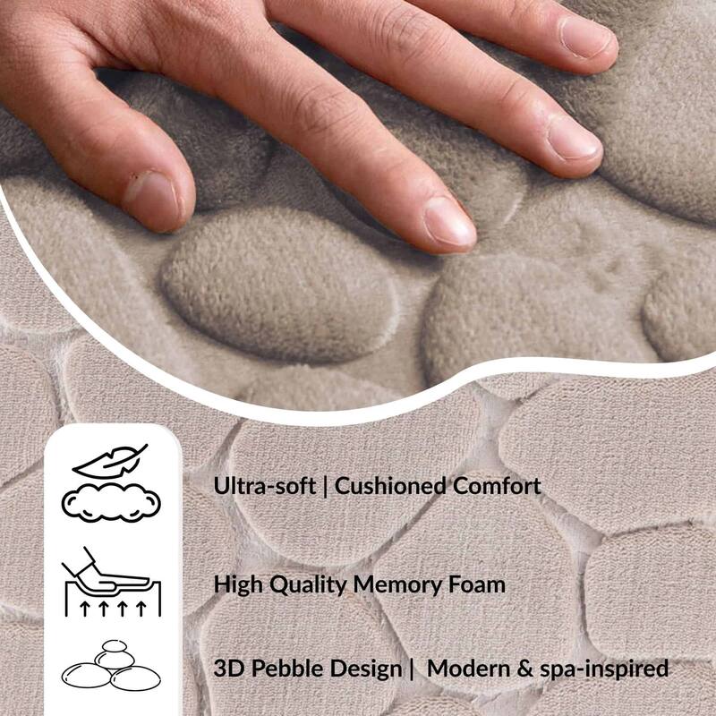Memory Foam Bath Mat Pebble Design 32x20