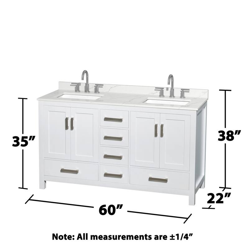 Wyndham Collection WCS141460D-QTZ-US3MED Sheffield 60" Free Standing