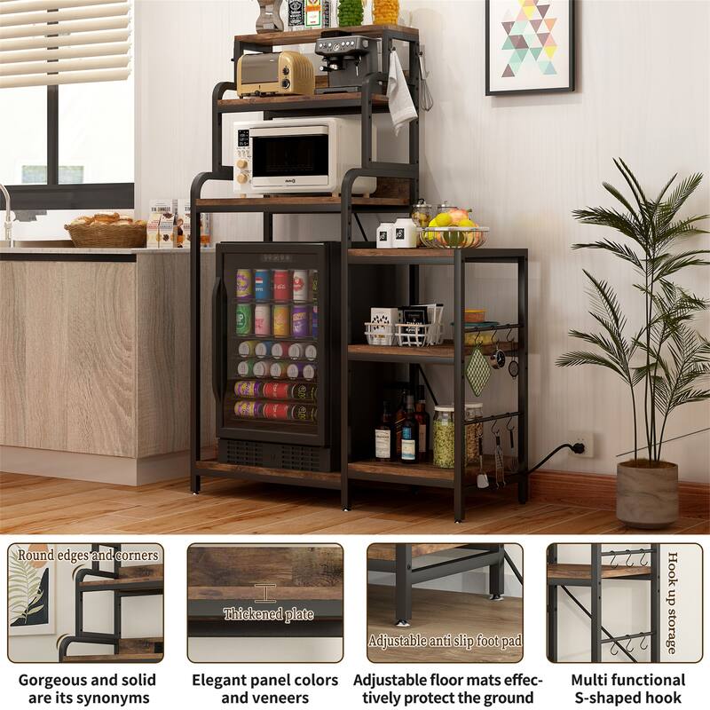 7-Tier Multifunctional Storage Stand with Electrical Outlets